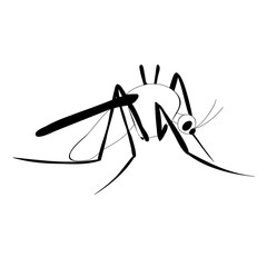 black and white mosquito silhouette