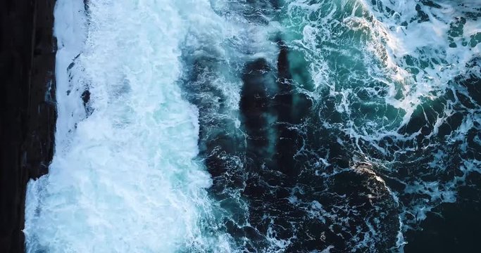 Waves hitting the cliff in Curtis island lighthouse Camden Maine USA