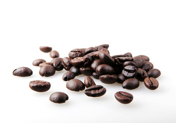 Roasted Coffee Beans Isolated On White