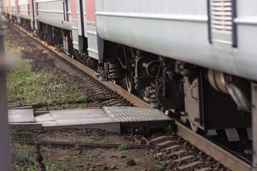 Fototapeta na wymiar train wheels rail metal transportation