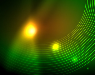 Neon circles abstract background