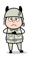 Devil - Cute Army Man Cartoon Soldier Vector Illustration