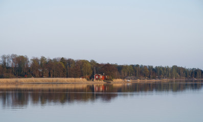 Spring in Lammassaari(Fårholmen)_a recreational island close to Vanhankaupunginkoski rapids near Arabianranta, Helsinki, Finland