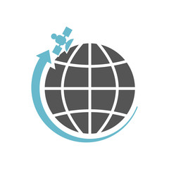 Satellite icon on background for graphic and web design. Simple vector sign. Internet concept symbol for website button or mobile app.