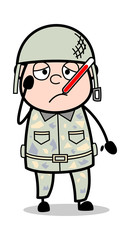 Obraz premium Ill - Cute Army Man Cartoon Soldier Vector Illustration