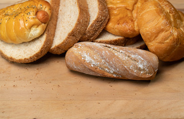 Homemade cooking made from whole wheat and grains with breads