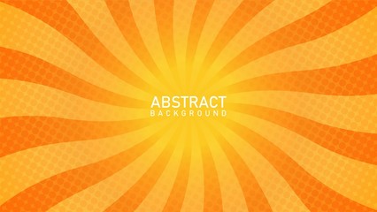 abstract sunburst background with orange color