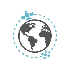 Satellite icon on background for graphic and web design. Simple vector sign. Internet concept symbol for website button or mobile app.
