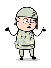 Ignorance - Cute Army Man Cartoon Soldier Vector Illustration