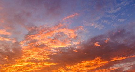 World Environment Day concept: Orange cloudy sky background