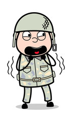 Horrified - Cute Army Man Cartoon Soldier Vector Illustration