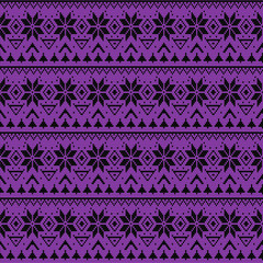 Seamless knitted Christmas embroidery retro pattern