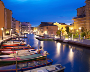 Boats in the Canal Perotolo, Chioggia, Venice, Italy