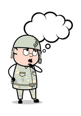 Dreaming - Cute Army Man Cartoon Soldier Vector Illustration