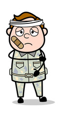 Injured Person - Cute Army Man Cartoon Soldier Vector Illustration