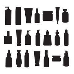 Containers and packages black silhouettes