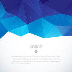 Blue triangle background banner brochure template