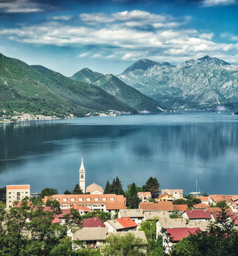 Panorama of Dobrota town