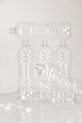 Empty plastic bottles and caps