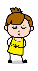 Backache - Cute Girl Cartoon Character Vector Illustration