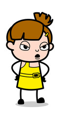 Talking Expression - Cute Girl Cartoon Character Vector Illustration