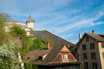 Munot castle with Schaffhausen cityscape view