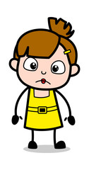 Wonder - Cute Girl Cartoon Character Vector Illustration