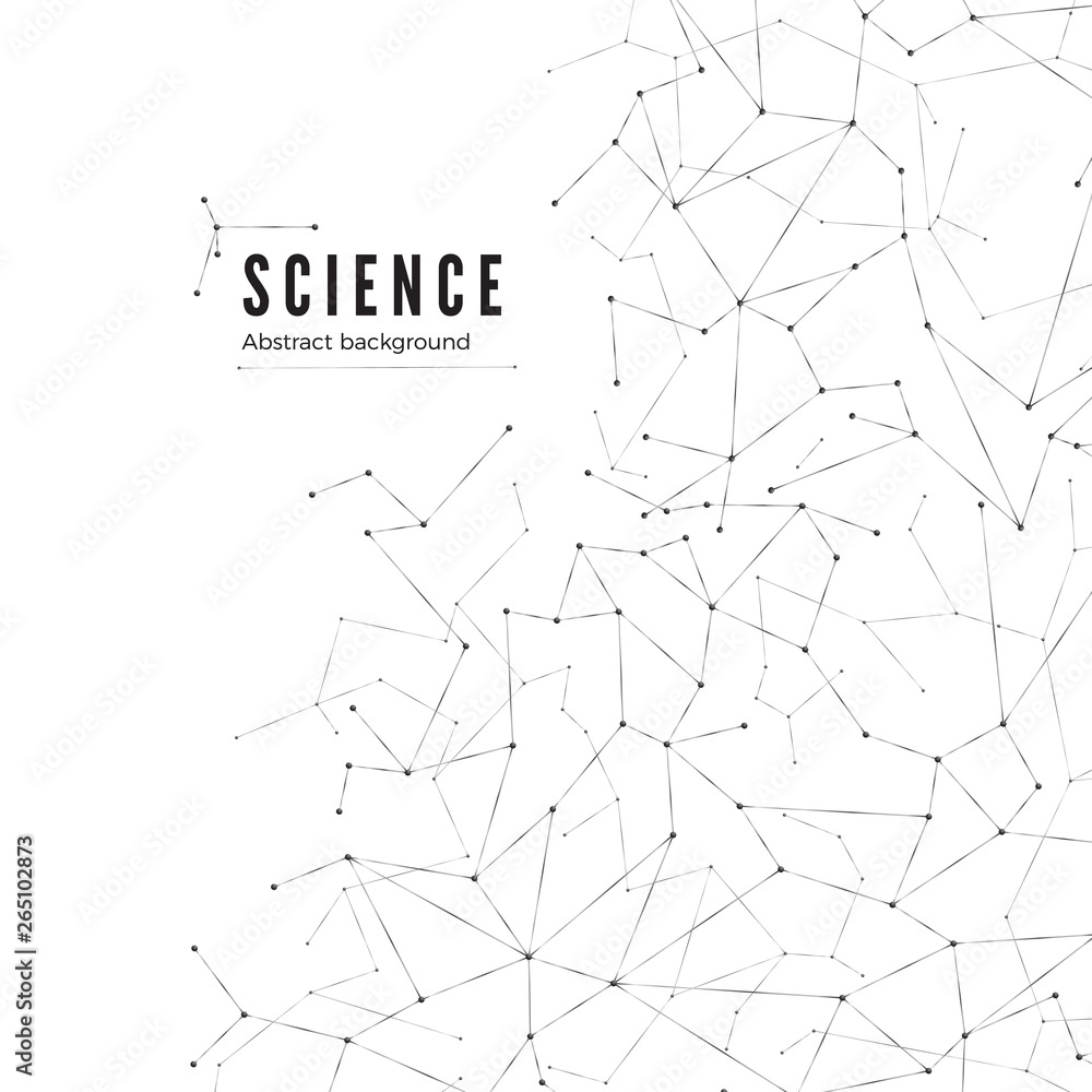 Poster science abstract background. big data visualization. molecular structure. vector illustration