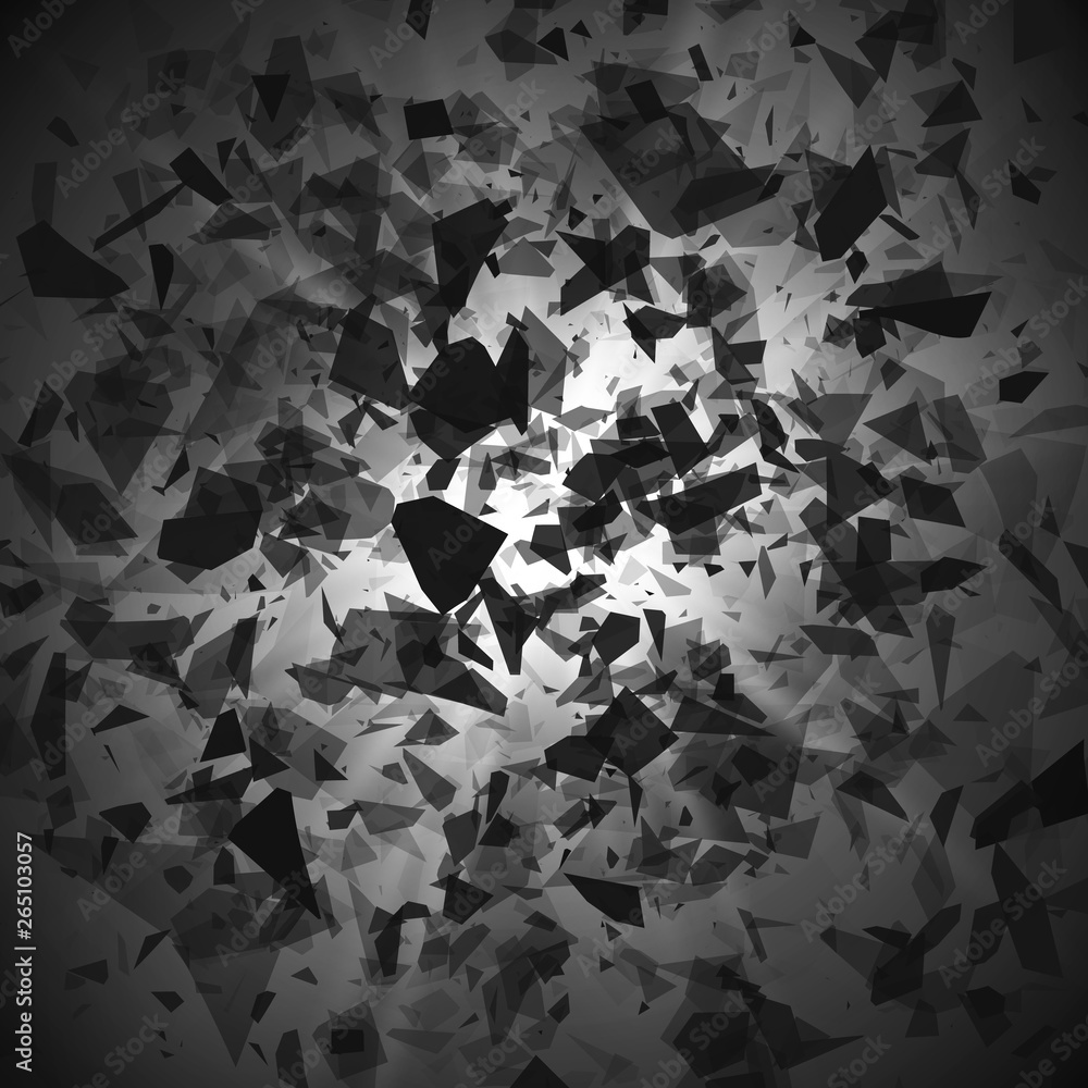Aufkleber explosion - shatter and destruction effect. abstract cloud of pieces and fragments after explosion. 