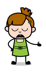 Rude Behaviour - Cute Girl Cartoon Character Vector Illustration