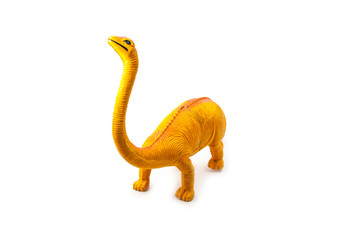 Life-like sauropod dinosaur which was a high browser and herbivore living during the Jurassic period, isolate on whit