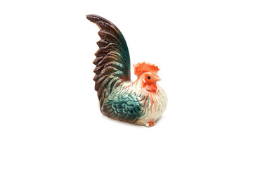sculpture of a bantam chicken isolated on white background