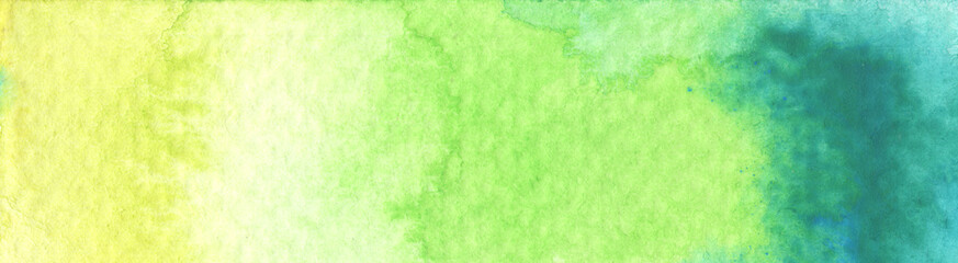 Green stains on textured paper. Abstract watercolor background. The color splashing in the paper.