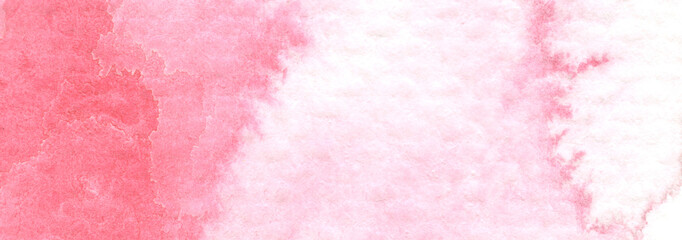 Pink stains on textured paper. Abstract watercolor background. The color splashing in the paper.