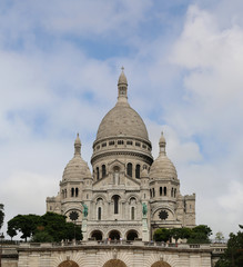Fototapeta na wymiar Old Basilica of MontMartre on the Hill in Paris