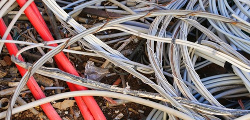 electric cable obsolete in a landfill