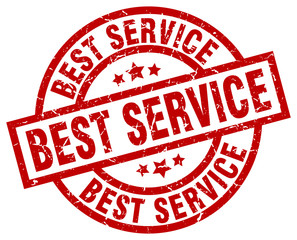 best service round red grunge stamp