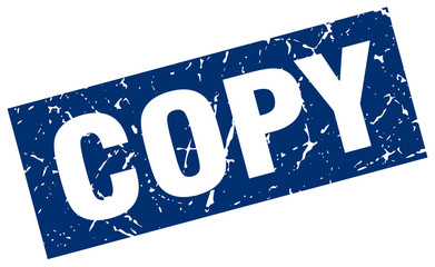 square grunge blue copy stamp