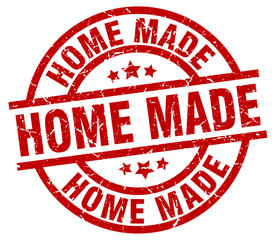 home made round red grunge stamp