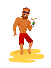 Man dancing at a beach party