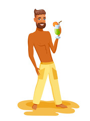 Man dancing at a beach party