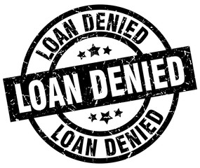 loan denied round grunge black stamp