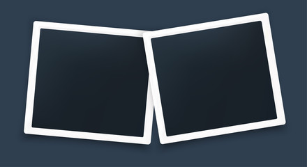 Vector photo frame mockup modern squared design  