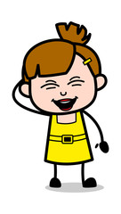 Very Funny - Cute Girl Cartoon Character Vector Illustration