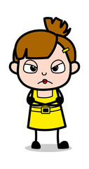 Disappointment - Cute Girl Cartoon Character Vector Illustration