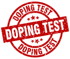 doping test round red grunge stamp