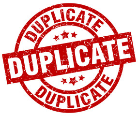 duplicate round red grunge stamp