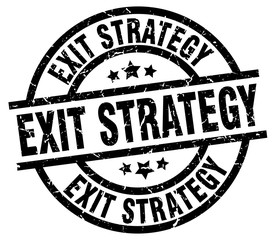 exit strategy round grunge black stamp