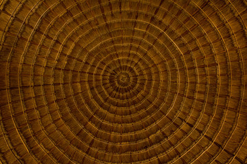 spiral pattern on thatched hut roof