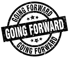 going forward round grunge black stamp